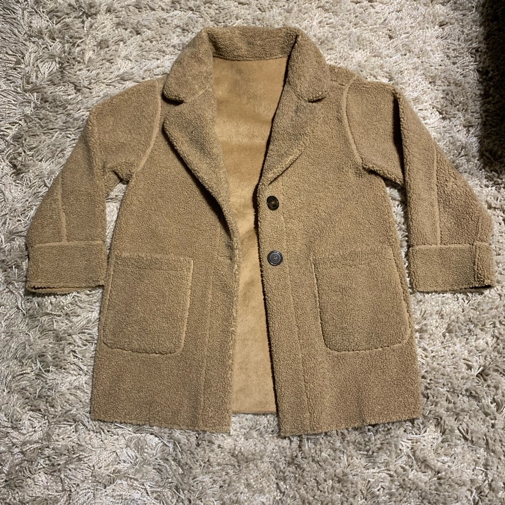 Zara Reversible Suede/Teddy Coat - Picture 5 of 7